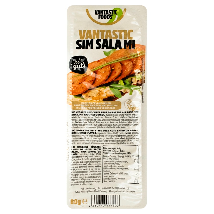 Vantastic Foods Sim Salami Vegan 80g